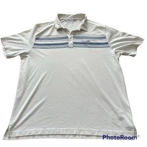 Travis Mathew Mens XL White Golf Polo Short Sleeve